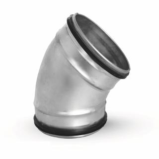 Kolano wentylacyjne fi 125 mm 45 stopni z uszczelką