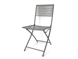 Krzesło metalowe w kolorze szarym rozkładane