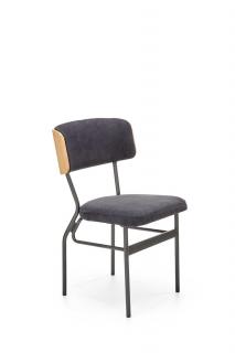 Krzesło tapicerowane na czarnych metalowych nogach dębowe Velvet