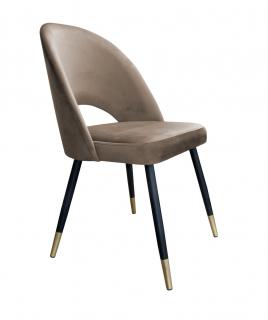 Krzesło Tapicerowane w kolorze beżowym  na czarno-złotych nogach