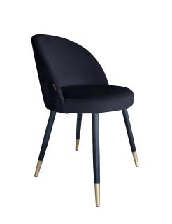 Krzesło Tapicerowane w kolorze czarnym na czarno-złotych nogach