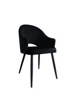 Krzesło Tapicerowane w kolorze czarnym na czarnych nogach