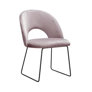 Krzesło Tapicerowane w kolorze jasnoróżowym Fresh na metalowych nogach