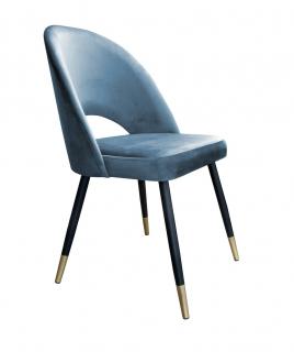 Krzesło Tapicerowane  w kolorze niebieskim na czarno-złotych nogach