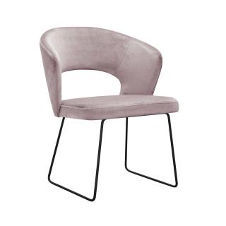 Krzesło Tapicerowane w kolorze różowym Fresh na metalowych nogach
