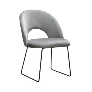 Krzesło Tapicerowane w kolorze szarym Fresh na metalowych nogach