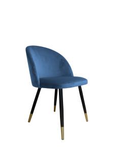 Krzesło tapicerowane  z czarno-złotymi nogami niebieskie