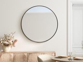 Lustro okrągłe w czarnej ramie 100cm