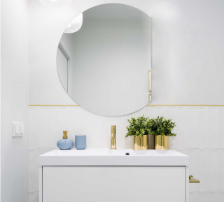 Lustro ścienne 70cm bez ramy okrągłe ścięty bok