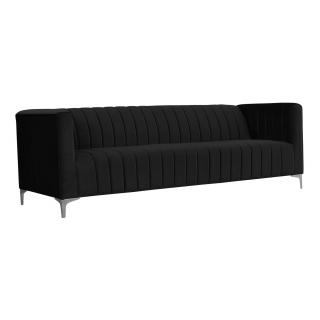 Sofa 3-osobowa na metalowych nogach czarna