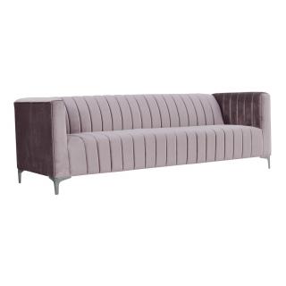 Sofa 3-osobowa na metalowych nogach różowa