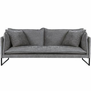 Sofa 3-osobowa na metalowych nogach w kolorze szarym z poduszkami