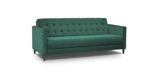 Sofa 3-osobowa rozkładana butelkowa zieleń na drewnianych nogach 208x88cm