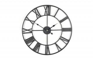 Zegar metalowy 50cm ścienny czarny Loft