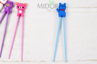Pałeczki dla dzieci, treningowe pałeczki, Tokyo Design Studio - Niebieski kotek