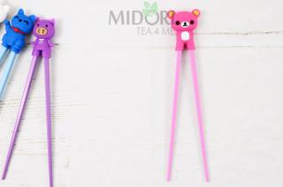 Pałeczki dla dzieci, treningowe pałeczki, Tokyo Design Studio - Różowy miś