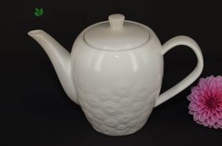 Porcelanowy dzbanek do kawy i herbaty w białe róże, 1,3l