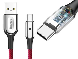 Kabel USB-C z diodą LED Baseus X-type QC 3.0 1m 3A
