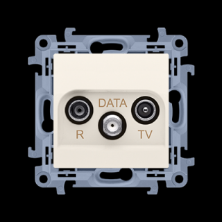 Gniazdo antenowe R-TV-DATA kremowe Simon10  CAD.01/41