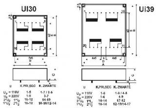 Transformator 10VA  TPZ 11  2x115/2x12V