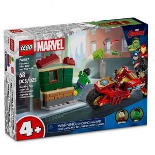 Klocki Marvel Super Heroes 76287 Iron Man z motocyklem i Hulk