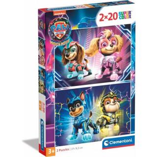 Puzzle 2 x 20 elementów Super Kolor Psi Patrol The Mighty Movie