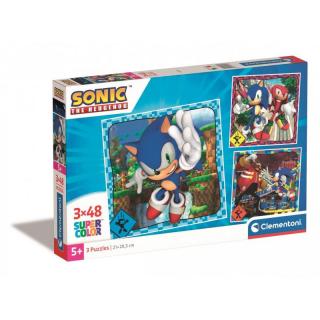 Puzzle 3x48 elementów Sonic
