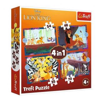 Puzzle 4w1 Król Lew odważny