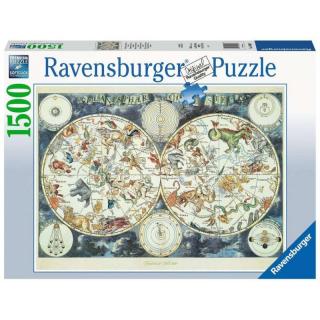 Ravensburger Puzzle 1500 elementów Mapa z fantastycznymi zwierzętami 16003