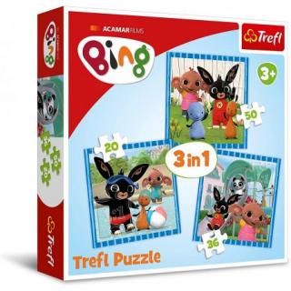 Trefl Puzzle 3w1 Zabawy z Przyjaciolmi Bing 34851