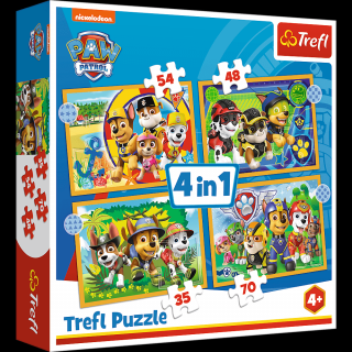 Trefl Puzzle 4w1 Wakacyjny Psi Patrol 34395