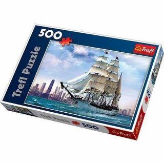 Trefl Puzzle 500el.Żaglowiec na tle Chicago  37120