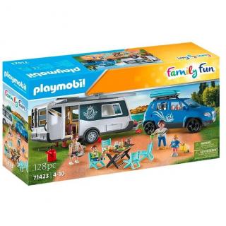 Zestaw z figurkami Family Fun 71423 Samochód z przyczepą kempingową