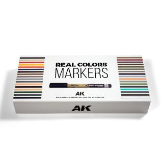 AK Interactive RCM150 Zestaw markerów Real Colors - Special Box (34 kolory)