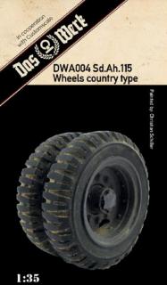 Akcesoria - opony do plastikowego modelu naczepy Sd.Ah.115 w skali 1:35 - dodatki z firmy Das Werk nr DWA004