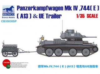 Bronco 35030SP Panzerkampfwagen Mk.IV 744(E) (A13)  UE Trailer 1/35