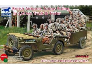 Bronco CB35169 British Airborne Troops Riding in 1/4 ton Truck  Trailer