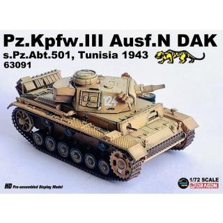 Dragon Armor 63091 Pz.Kpfw. III Ausf. N DAK s.Pz.Abt.501 Tunisia 1943