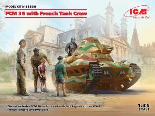 Francuski czołg lekki FCM 36 z załogą do sklejania ICM 35338