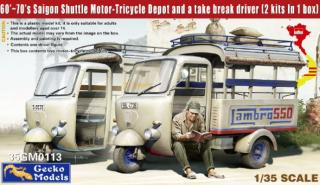 Gecko Models 35GM0113 60‘~70’s Saigon Shuttle Motor-Tricycle Depot  Driver (2 kits) 1/35