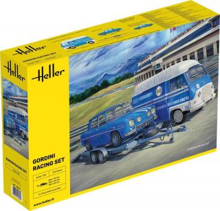 Heller 50328 Gordini Racing Set (Renault R8 Gordini  Renault Estafette  Transport Trailer) 1/24