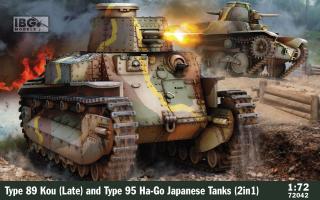 IBG 72042 Type 89 Kou (Late)  Type 95 Ha-Go Japanese Tanks (2in1) + Bonus (Small Japanese Handcart) 1/72