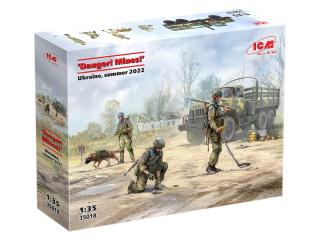 ICM 35018 Danger! Mines! Ukraine Summer 2022 - Ciężarówka Zil-131, figurki, pies i miny TM-62 w skali 1/35