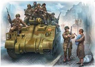 MB 35164 The 101st light company. US Paratroopers  British Tankman, France, 1944