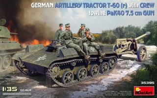 MiniArt 35395 T-60 (r) German Artillery Tractor with Crew towing PaK40 7,5 cm Gun scale 1/35