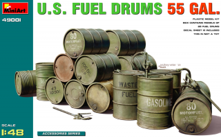 MiniArt 49001 U.S. Fuel Drums 55 Gal. 1/48