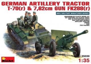 Model ciągnika artyleryjskiego T-70 z działem do sklejania Miniart 35039