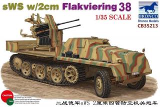 Model ciągnika sWs z działem Flakviering 38 - Bronco CB35213