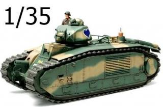 Model czołgu B1 Bis do sklejania, model Tamiya 35282 - Modeledo