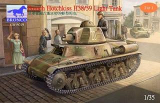 Model czołgu Hotchkiss H38/39 w skali 1:35 Bronco CB35019